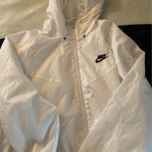 Nike Mens White Windbreaker Size M